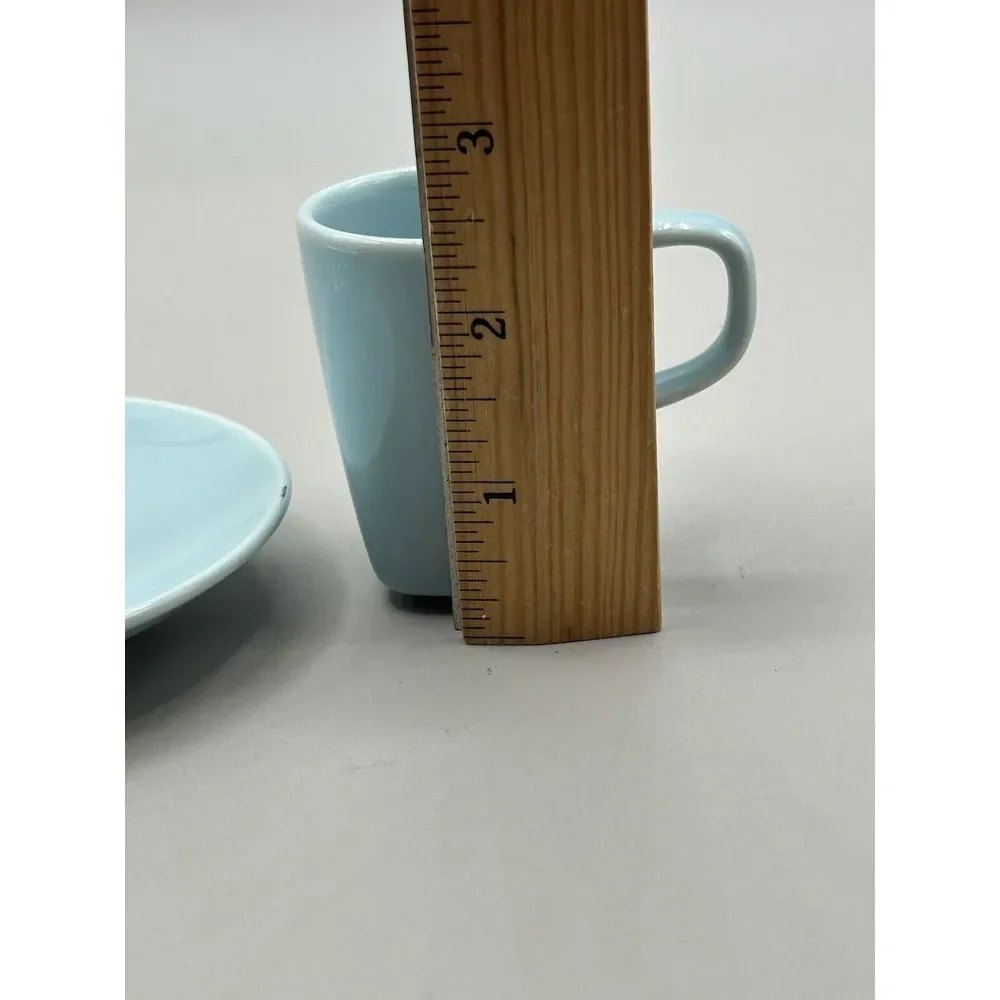 Ikea 365 Susan‎ Pryke Turquoise Color espresso cups Set Of 2 cups w/saucers New